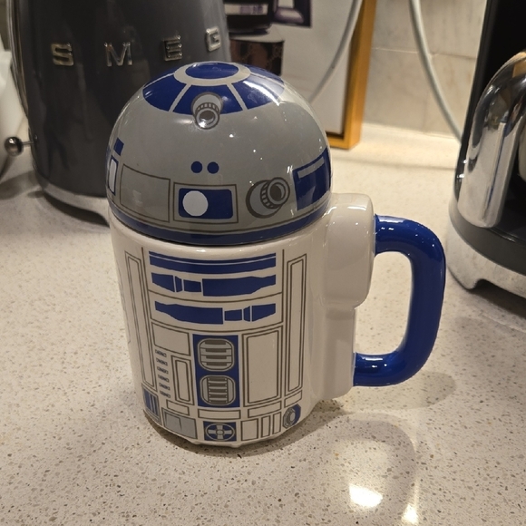 Star Wars R2-D2 Mug with Blue and Gray Accents, GUC, Lid, Iconic, Novelty - Picture 3 of 7